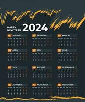 unik och kreativ kalender design mall 2024 vektor