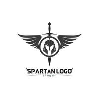spartanisch Logo schwarz Gladiator und Vektor Design Helm und Kopf schwarz
