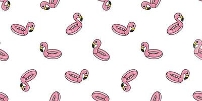 flamingo sömlös mönster vektor simning ringa slå samman rosa flamingos exotisk fågel tropisk sommar upprepa tapet scarf isolerat bricka bakgrund tecknad serie illustration