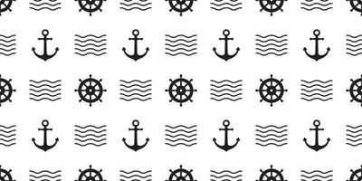Anker nahtlos Muster Vektor Helm Boot Pirat nautisch maritim Welle tropisch Sommer- Strand Ozean Fliese Hintergrund Schal isoliert wiederholen Hintergrund