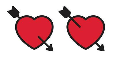 Herz Vektor Valentinstag Pfeil Symbol Logo Charakter Karikatur Illustration Symbol Gekritzel