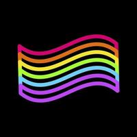 Neon- Regenbogen winken Flagge Stolz Party Symbol vektor