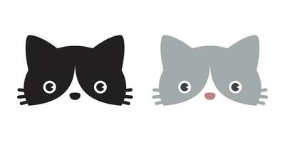 katt vektor huvud ikon logotyp kattunge kalikå tecknad serie karaktär illustration