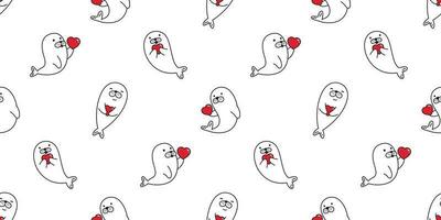 täta djur- sömlös mönster hjärta vektor valentine tecknad serie scarf isolerat upprepa tapet bricka bakgrund illustration