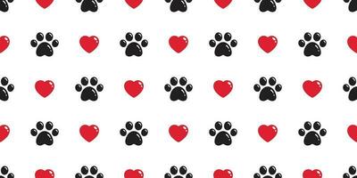 Hund Pfote nahtlos Muster Vektor Herz Valentinstag Französisch Bulldogge Fußabdruck Karikatur Fliese Hintergrund wiederholen Hintergrund Schal isoliert Illustration