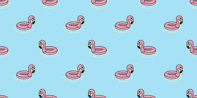 Flamingo nahtlos Muster Vektor Schwimmen Ring Schwimmbad Rosa Flamingos exotisch Vogel tropisch Sommer- Schal isoliert wiederholen Hintergrund Fliese Hintergrund Karikatur Illustration