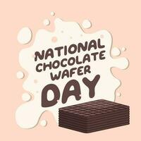 National Schokolade Wafer Tag Design Vorlage zum Feier. Schokolade Wafer Tag Vektor Illustration. Wafer Vektor Illustration.