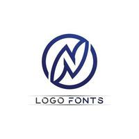 n Logo Schriftart Firmenlogo Geschäft und Brief Initiale n Design Vektor und Brief für Logo