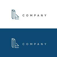 logotyp minimalistisk blå konstruktion vektor