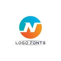 n logotyp typsnitt företagslogotyp företag och brev initial n design vektor och brev för logotyp