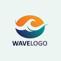 våg ikon och vatten droppe vektor illustration design logotyp företag