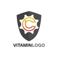 Vitamin C Logo Vektor Design Vektor Icon Gesundheit Ernährung