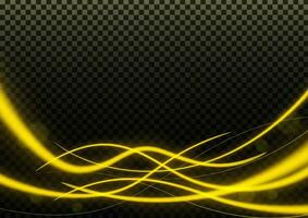 futuristisch Gold Licht Linie glühend Hintergrund, Vektor Illustration