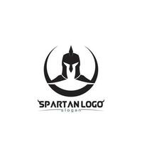 spartanisch Logo schwarz Gladiator und Vektor Design Helm und Kopf schwarz