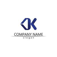 k Logo Design k Brief Schriftart Konzept Business Logo Vektor und Design erste Firma