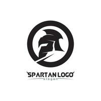 spartanisch Logo schwarz Gladiator und Vektor Design Helm und Kopf schwarz