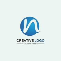 n Logo Schriftart Firmenlogo Geschäft und Brief Initiale n Design Vektor und Brief für Logo