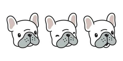hund vektor franska bulldogg ikon tecknad serie karaktär valp huvud logotyp illustration vit