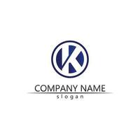 k Logo Design k Brief Schriftart Konzept Business Logo Vektor und Design erste Firma