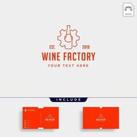 Wein Ausrüstung Logo Design Fabrik Vektor Icon