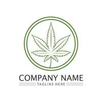 Cannabis-Logo und Marihuana-Blatt-Icon-Vektordesign vektor