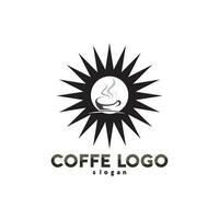 Kaffeetasse Logo Vorlage Vektor Icon Design und Kaffee Schwarz