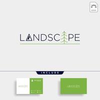 Landschaft Logo Vektor Linie Design Landschaftssymbol