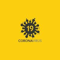 Corona-Virus-Logo-Virus-Vektor, Impfstoff-Logo, Symbol für Infektionsbakterien und Gesundheitsgefahr soziale Distanzierung pandemischer Covid 19 vektor