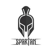 spartanisches und Gladiator-Helm-Logo-Symbol entwirft Vektor