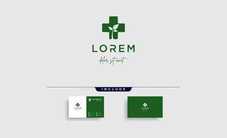 blad kors logo design vektor natur medicin