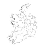 irland Karta med län. vektor illustration.