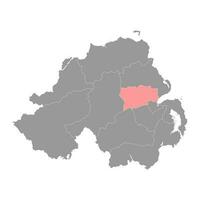 antrim und Newtownabbey Karte, administrative Kreis von Nord Irland. Vektor Illustration.