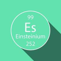 einsteinium symbol med lång skugga design. kemisk element av de periodisk tabell. vektor illustration.