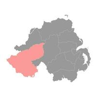 Fermanagh und Omah Karte, administrative Kreis von Nord Irland. Vektor Illustration.