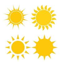 abstrakte einfach Sonne Symbol Zeichen Sammlung Set Vektor-Illustration vektor