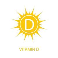 Vitamin D-Ikone mit Sonnenvektorillustration vektor