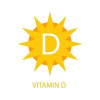 vitamin d-ikon med solen vektorillustration vektor