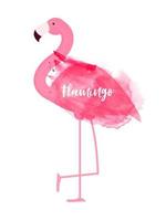 niedliche rosa Flamingoikonen-Vektorillustration vektor