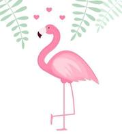 niedliche rosa Flamingoikonen-Vektorillustration vektor