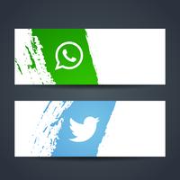 Moderna sociala medier banderoller vektor