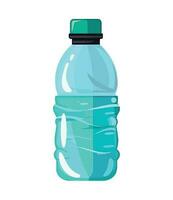 Plastik Wasser Flasche Symbol, erfrischend Blau Flüssigkeit isoliert vektor