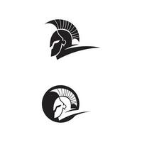 spartansk logotyp svart glaiator och vektor design hjälm och huvud svart