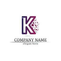 k Logo Design k Brief Schriftart Konzept Business Logo Vektor und Design erste Firma