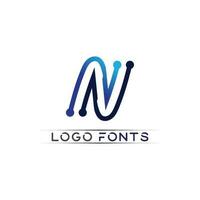 n Logo Schriftart Firmenlogo Geschäft und Brief Initiale n Design Vektor und Brief für Logo