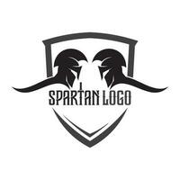 spartanisches und Gladiator-Helm-Logo-Symbol entwirft Vektor