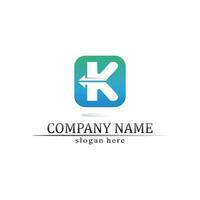 k Logo Design k Brief Schriftart Konzept Business Logo Vektor und Design erste Firma