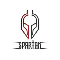 spartanisches und Gladiator-Helm-Logo-Symbol entwirft Vektor