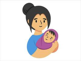 Mama halten Baby oder Menschen Charakter Illustration vektor