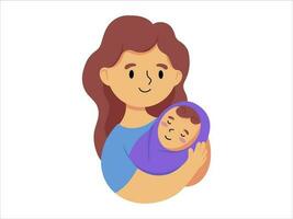 Mama halten Baby oder Menschen Charakter Illustration vektor