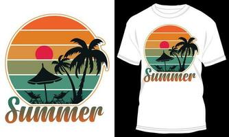 sommar vibrafon årgång t-shirt design vektor